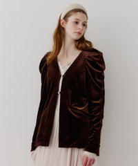 【REVIVAL】【J1U by LA BELLE ETUDE】クラシカルベロアパフスリーブJK