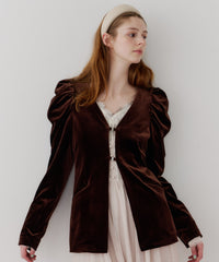 【REVIVAL】【J1U by LA BELLE ETUDE】クラシカルベロアパフスリーブJK