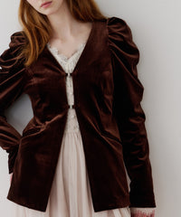 【REVIVAL】【J1U by LA BELLE ETUDE】クラシカルベロアパフスリーブJK