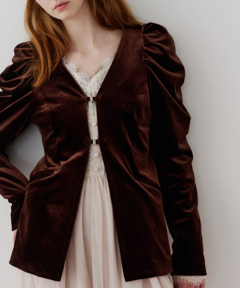 【REVIVAL】【J1U by LA BELLE ETUDE】クラシカルベロアパフスリーブJK