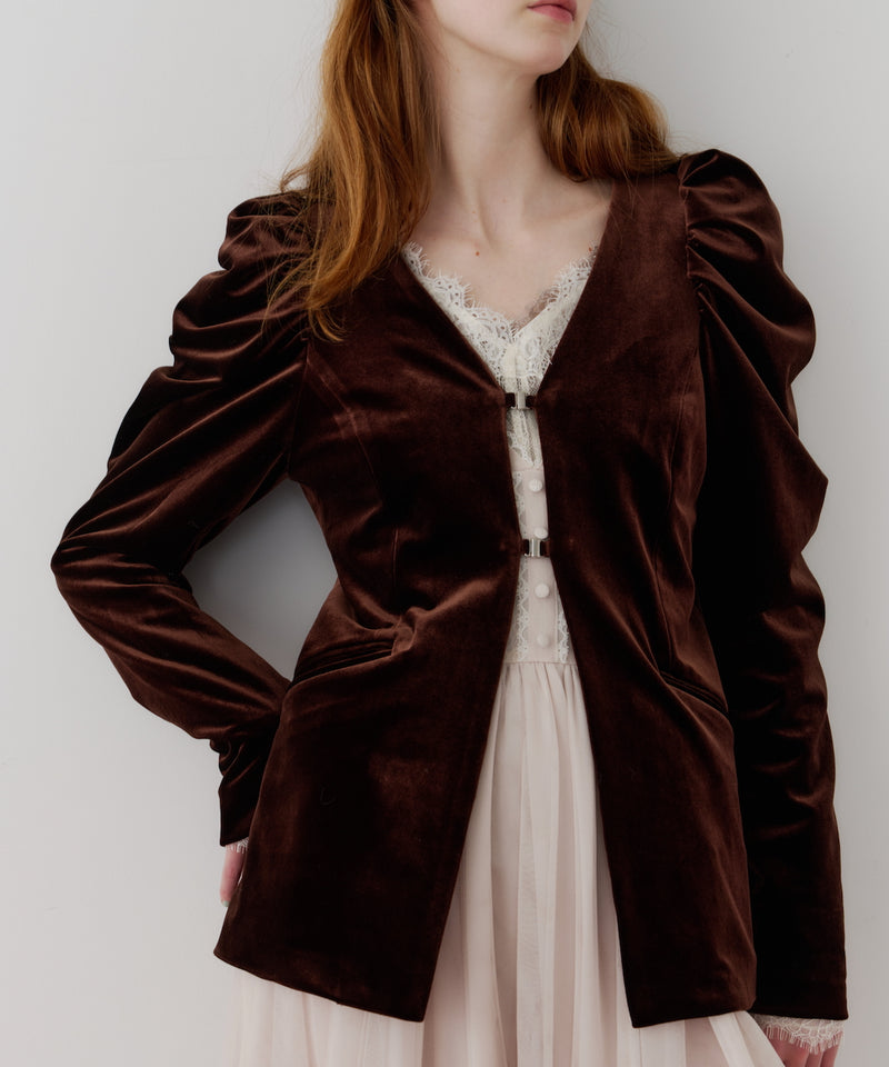 【REVIVAL】【J1U by LA BELLE ETUDE】クラシカルベロアパフスリーブJK