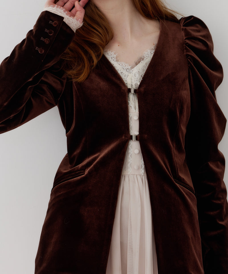 【REVIVAL】【J1U by LA BELLE ETUDE】クラシカルベロアパフスリーブJK