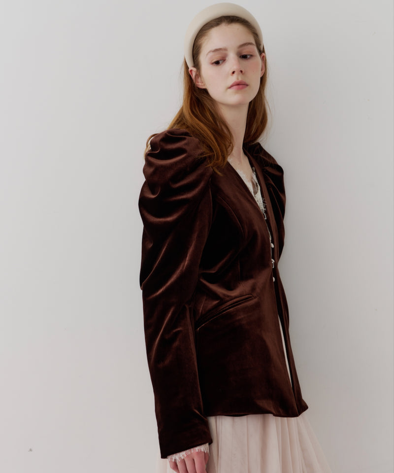 【REVIVAL】【J1U by LA BELLE ETUDE】クラシカルベロアパフスリーブJK