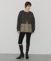 【room153】2wayチャンキークロップドニット