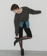 【room153】2wayチャンキークロップドニット