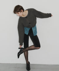 【room153】2wayチャンキークロップドニット