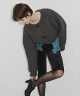 【room153】2wayチャンキークロップドニット