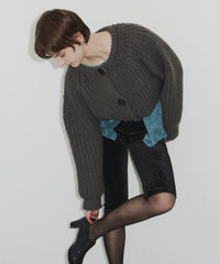 【room153】2wayチャンキークロップドニット