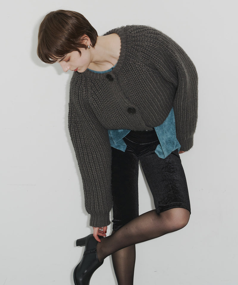 【room153】2wayチャンキークロップドニット