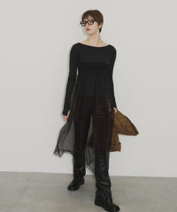 【room153】オーガンジーギャザーワンピース