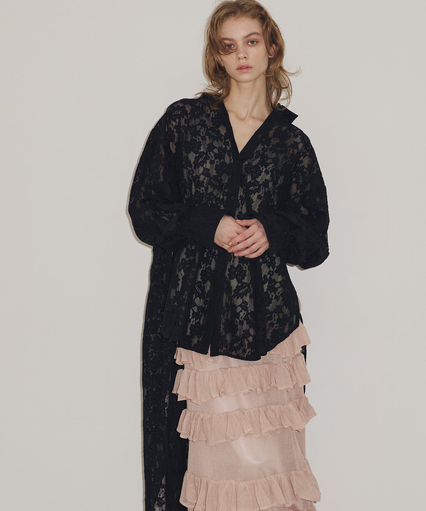 総レースアシンメトリーシャツ – LA BELLE ETUDE online store