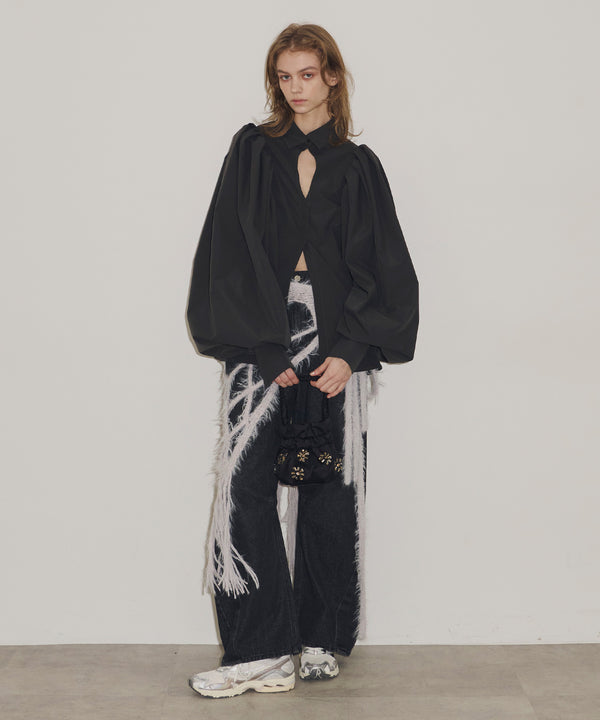 マーキススリットボリュームスリーブブラウス