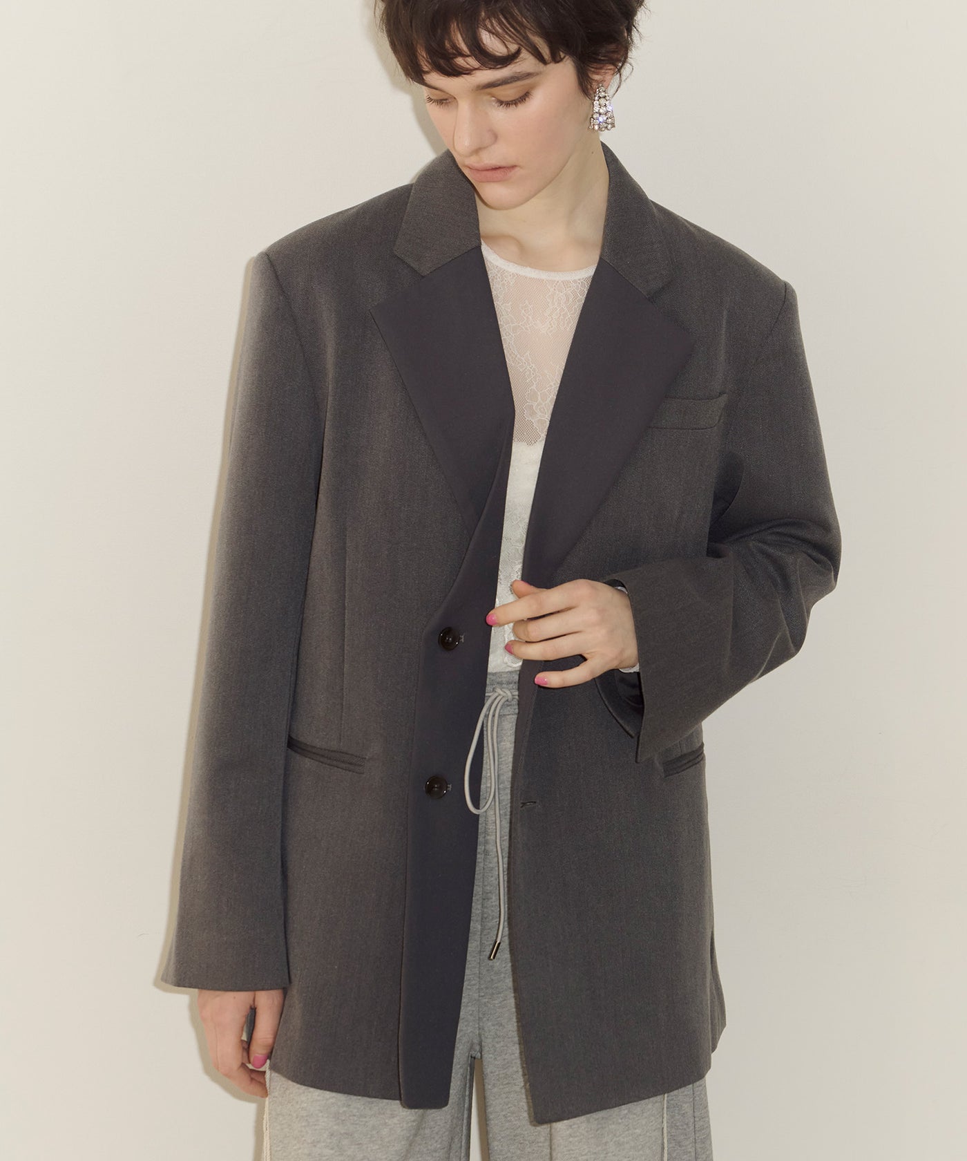 試着程度】20-21AW look12 アシンメトリージャケットコート Y-3