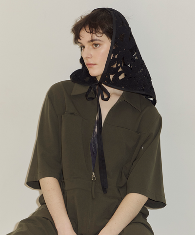 フラワーモチーフレースマルチスカーフ