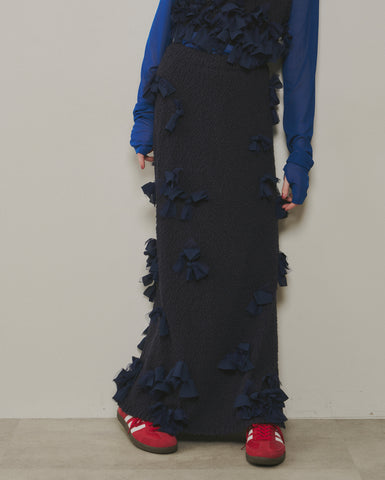 【J1U by LA BELLE ETUDE】メニーリボンニットIラインスカートⅡ