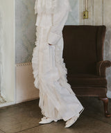 デニム×ギャザーチュールパンツ