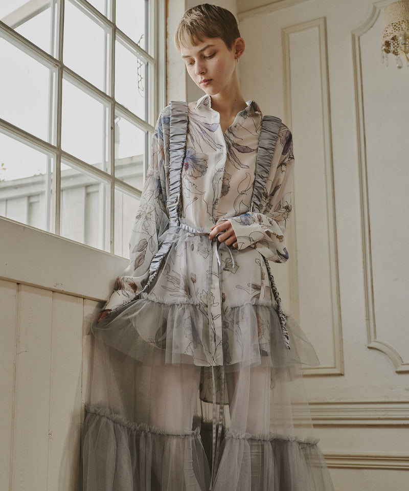 J1U by LA BELLE ETUDE】シースルーボリュームチュールデザインジレ