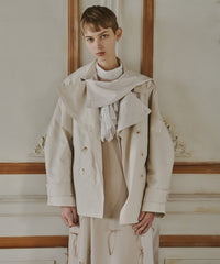 【予約開始待ち】カーブスリーブボウタイリボンショートトレンチ