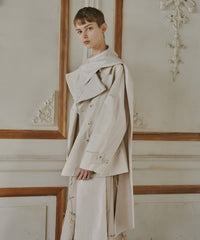 【予約開始待ち】カーブスリーブボウタイリボンショートトレンチ