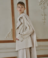 【予約開始待ち】カーブスリーブボウタイリボンショートトレンチ