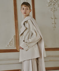 【予約開始待ち】カーブスリーブボウタイリボンショートトレンチ