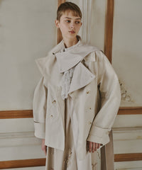 【予約開始待ち】カーブスリーブボウタイリボンショートトレンチ