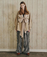 【予約開始待ち】カーブスリーブボウタイリボンショートトレンチ