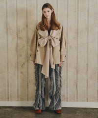 【予約開始待ち】カーブスリーブボウタイリボンショートトレンチ