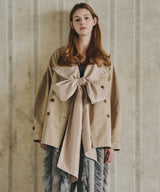 【予約開始待ち】カーブスリーブボウタイリボンショートトレンチ