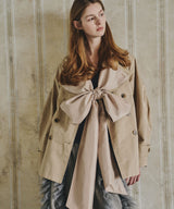 【予約開始待ち】カーブスリーブボウタイリボンショートトレンチ