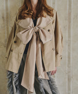 【予約開始待ち】カーブスリーブボウタイリボンショートトレンチ