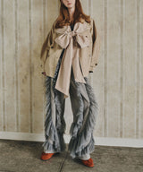 【予約開始待ち】カーブスリーブボウタイリボンショートトレンチ