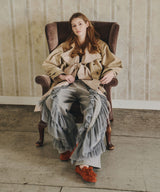 デニム×ギャザーチュールパンツ