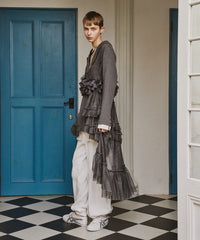 【予約開始待ち】アシンメトリーチュールドッキングテーラードJK