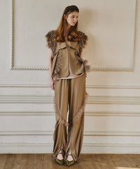 【予約10%OFF】【J1U by LA BELE ETUDE】2WAYボリュームギャザーチュールノースリーブジャケット