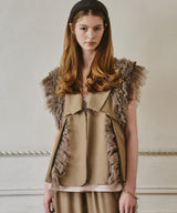 【予約10%OFF】【J1U by LA BELE ETUDE】2WAYボリュームギャザーチュールノースリーブジャケット