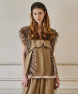 【予約10%OFF】【J1U by LA BELE ETUDE】2WAYボリュームギャザーチュールノースリーブジャケット