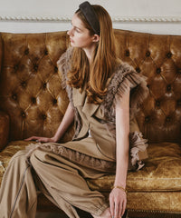 【予約10%OFF】【J1U by LA BELE ETUDE】2WAYボリュームギャザーチュールノースリーブジャケット