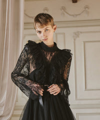 【予約】2WAY総レースVネックオーバーTOPS