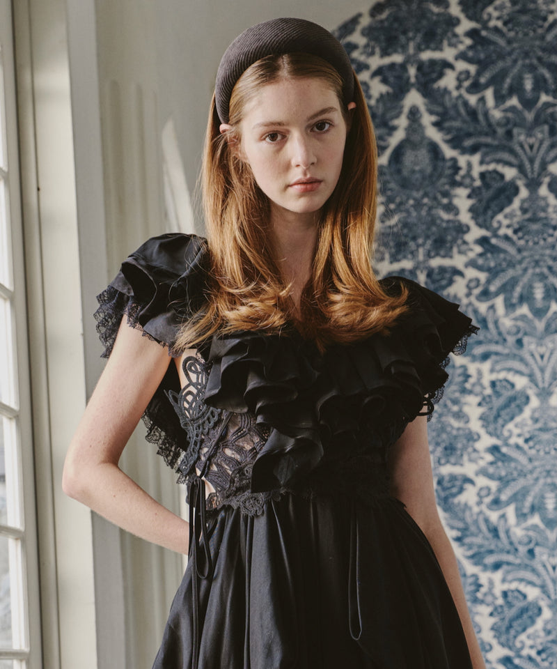 予約】レースVネックギャザーフリルつけ衿 – LA BELLE ETUDE online store