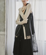 【予約】ボタンディテールサテンレースキャミチュニック