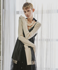 バックスリットリブカーディガン