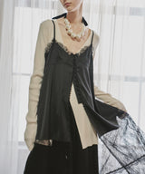 【予約】ボタンディテールサテンレースキャミチュニック