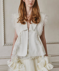 【予約】【J1U by LA BELE ETUDE】2WAYボリュームギャザーチュールノースリーブジャケット