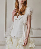 【予約】【J1U by LA BELE ETUDE】2WAYボリュームギャザーチュールノースリーブジャケット