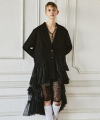 【予約開始待ち】アシンメトリーチュールドッキングテーラードJK