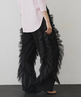 【再入荷】デニム×ギャザーチュールパンツ