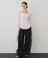 【再入荷】デニム×ギャザーチュールパンツ