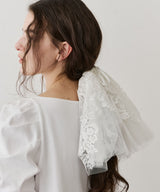 【予約開始待ち】モチーフレース×チュールBIGシュシュ