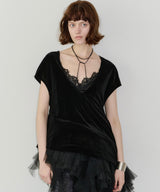 【予約開始待ち】2wayシアーベロアアシンメトリーTOPS